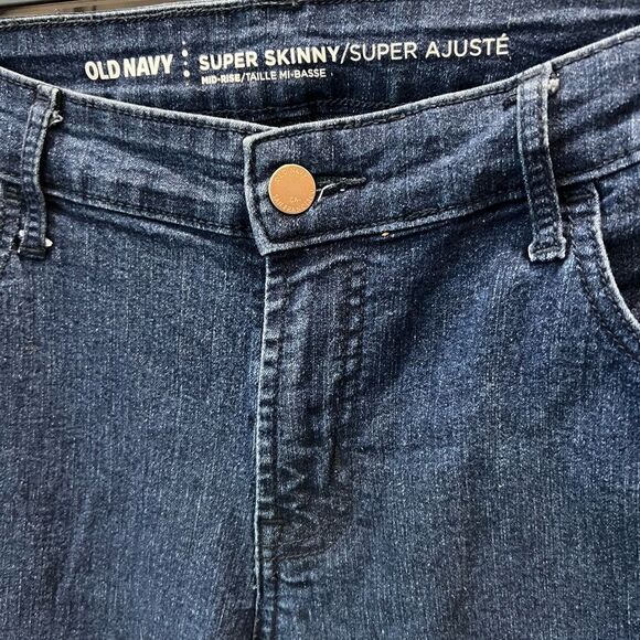 Old Navy mid-rise super skinny Dark Blue Denim Jeans Size 12 Short - Picture 6 of 14
